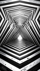 Abstract black and white tunnel design
