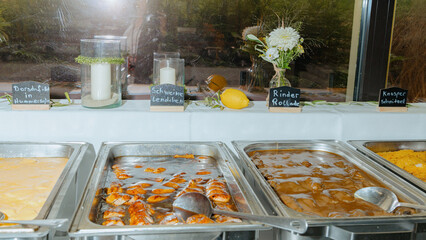 Buffet Selection of Assorted Hot Dishes