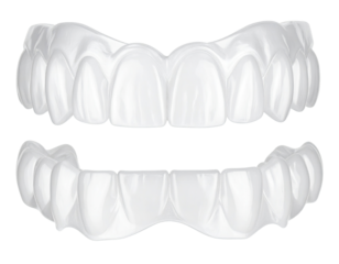 Dental aligners,  a pair of clear plastic dental appliances