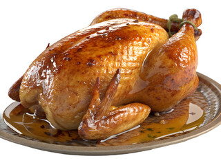 roasted chicken on a white background