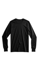 Black long-sleeve t-shirt, plain,  front view