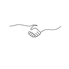  Continuous Line Art Handshake - Agreement, Trust, Partnership Minimalist Icon