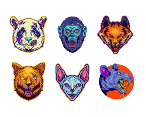 Spooky Undead Creatures Vector illustration