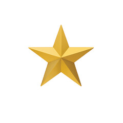 Golden 3D Star Icon - Award, Premium Quality, Festive Decoration