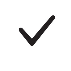 Simple Black Checkmark Icon - Correct, Done, Yes Symbol