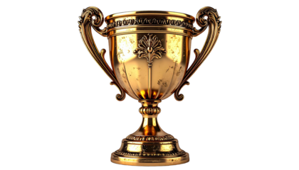 Gold trophy, ornate design