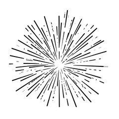 Obraz premium Explosive burst of radiating particles