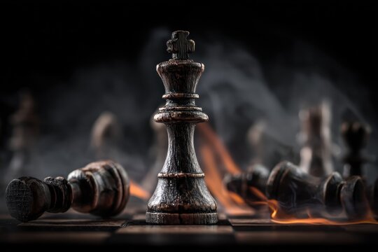 Victorious King: A Chess Endgame in Flames