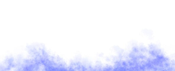 Blue smoke cloud isolated on transparent background template mockup for fire ash explosion cinematic atmosphere