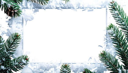 Snowy Christmas frame