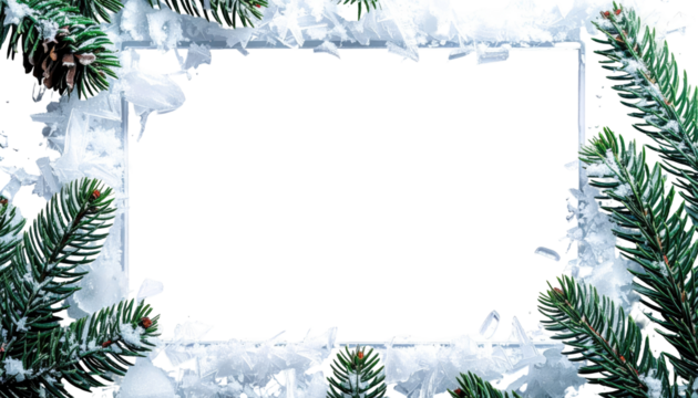 Snowy Christmas frame