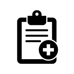 Medical Record Icon Adding New Patient Information to the Clipboard for Healthcare Management