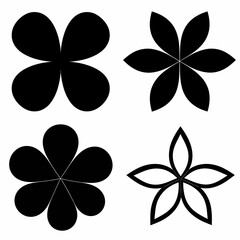 Obraz premium Elegant Black and White Flower Illustrations Four Unique Floral Designs