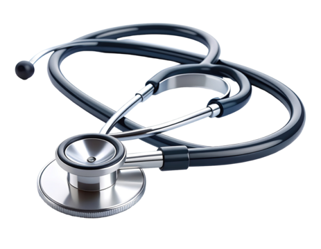 Medical stethoscope, dark gray and silver