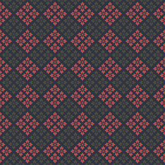 Seamless Vector Floral Block Pattern Background. Pink Gray