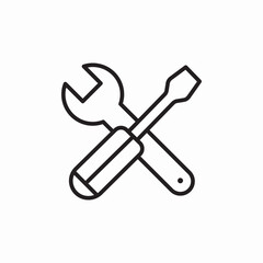 service wrench screwdriver icon sign vector