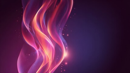 Abstract swirling colorful smoke or light trails flowing in dark background.