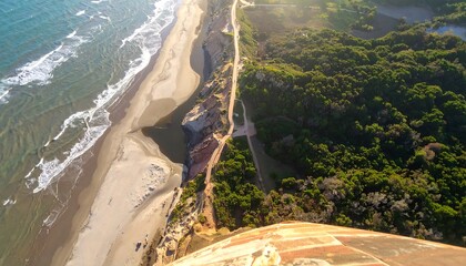 Coastal landscape view from above