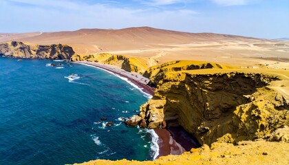 Coastal landscape with a dramatic beach