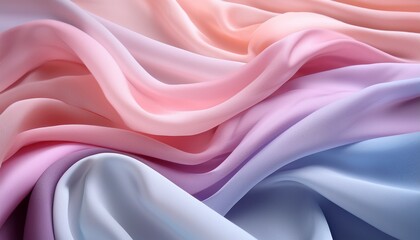 Soft Pastel Waves Of Fabric Flowing In Gentle Bright Colors