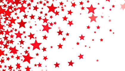 Red stars on white and black background