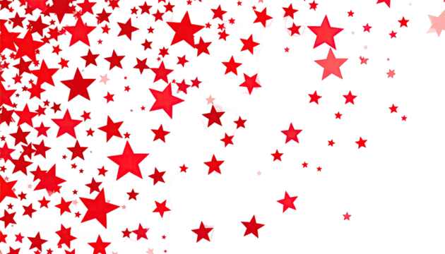 Red stars on white and black background