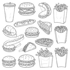 Hand-drawn fast food illustrations