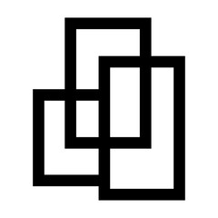 Obraz premium Minimalist abstract window logo design with interlocking rectangles, modern geometric vector symbol