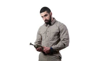 Man Holding a Bomb in His Hand