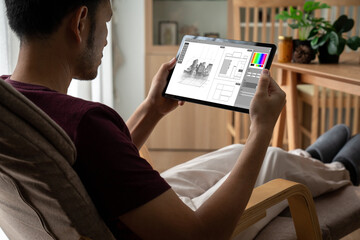 Naklejka premium Architectural design modish software application for architect business and professional designer