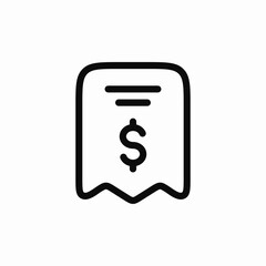 check bill dollar icon sign vector