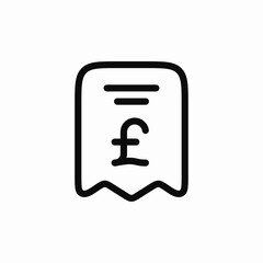 check bill pounds icon sign vector