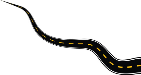 Winding and Curved Road Vector Collection | Horizontal Asphalt Roads, Road Signs & Highway Symbols | Flat Illustration