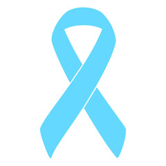Blue awareness ribbon used for prostate cancer fundraising flat design vector