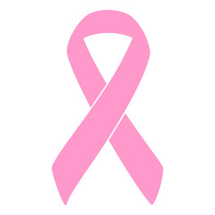 Pink awareness ribbon used for breast cancer fundraising flat design vector