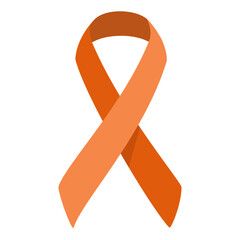 Orange awareness ribbon used for leukemia cancer fundraising vector