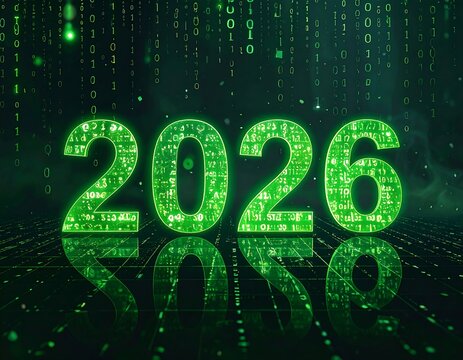 Futuristic green digital 2026