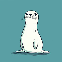 Cute Baby Seal Pup Standing and Looking Up in Curiosity