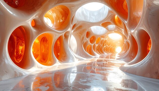 Abstract architectural tunnel