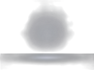 Abstract amorphous gray shape with glowing light on a flat surface cutout png isolated on a transparent background