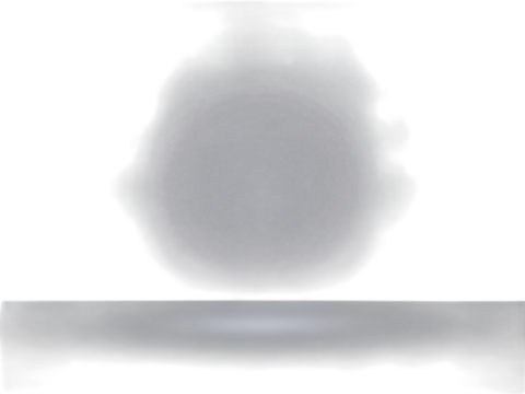 Abstract amorphous gray shape with glowing light on a flat surface cutout png isolated on a transparent background