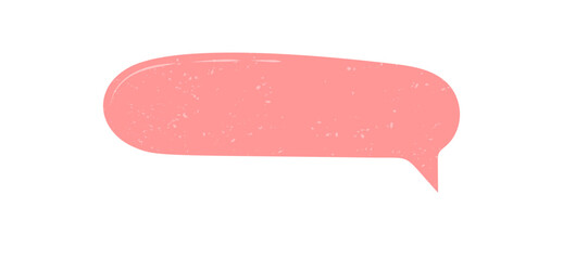 Hand drawn sticker bubble with grunge style and pink color. Organic round textbox for chat and speech message, modern talk conversation communication element for creative ideas.