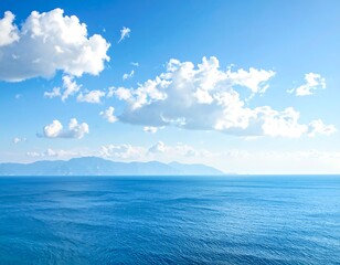 Obraz premium Azure expanse, fluffy clouds