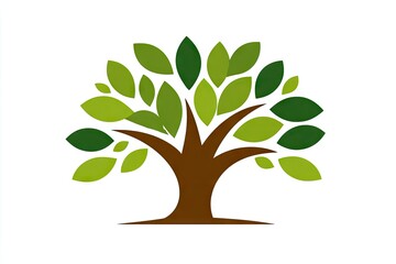 Obraz premium Stylized illustration of a tree with vibrant leaves.