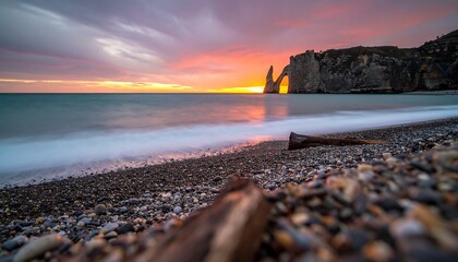 Dramatic sunset over coastal cliffs (1)