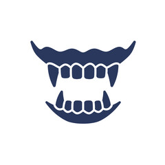 Fanged monster mouth graphic design in dark colors for Halloween  