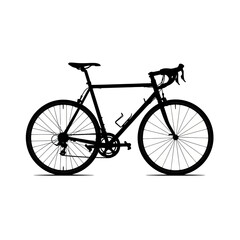 Fototapeta premium Minimalist Bicycle Vector Illustration with Black Silhouette and Geometric Shapes