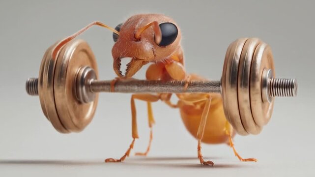 Ant lifting weights