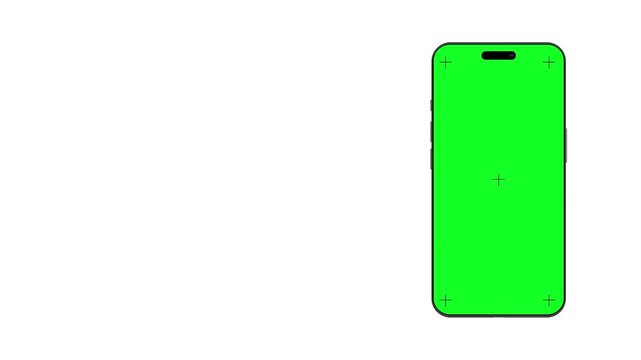 Smart phone showcase app premium advertisement presentation template mock up 60 fps green screen display 4k animation with white background with motion trackers