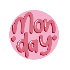 Obraz premium Playful Monday Text in Colorful Cartoon Style for Schedule